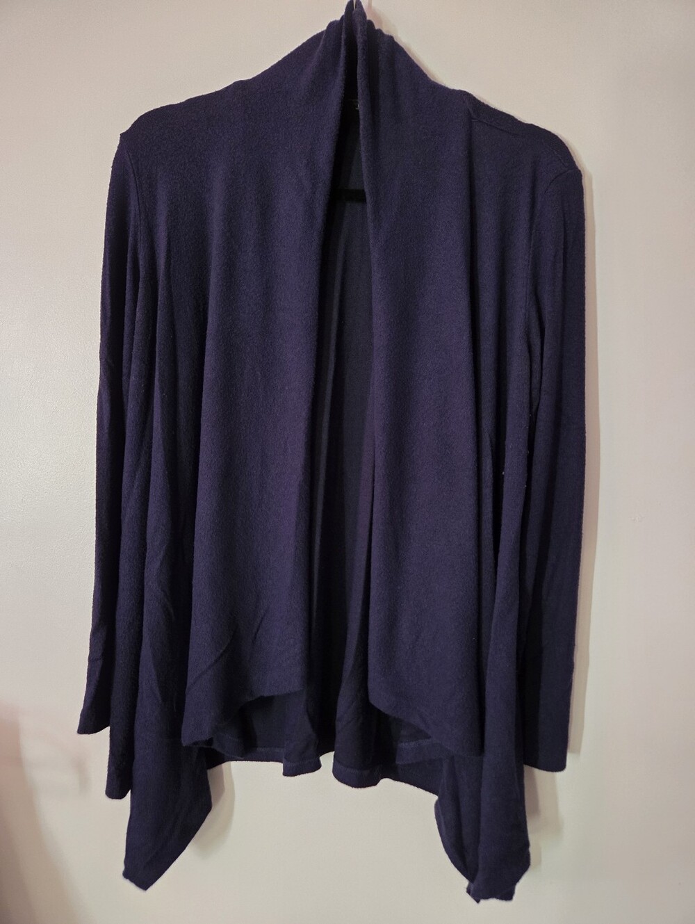 Bobeau Navy Long-Sleeve Open Sweater Cardigan - Women Tops